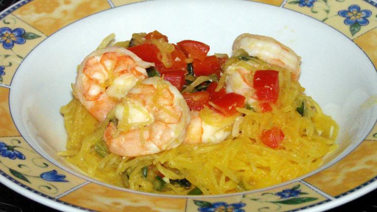 Spaghetti Squash Sauteed With Shrimp Created by Boomette