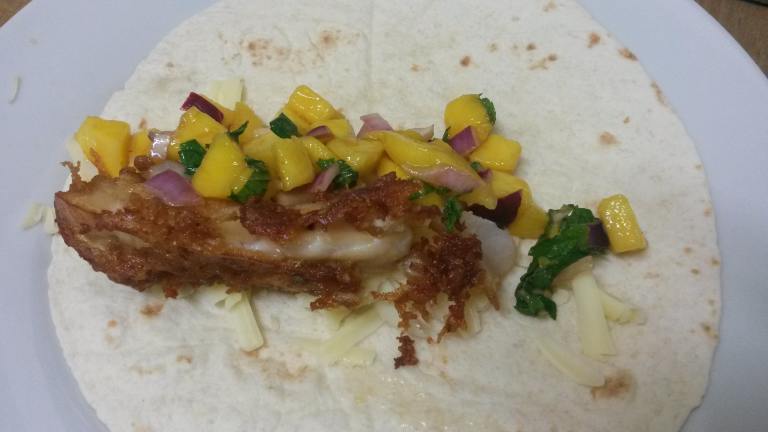 Beer-Battered Tilapia With Mango Salsa Created by LousyChef