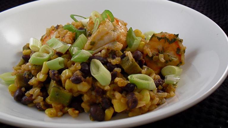 Shrimp With Black Beans, Okra & Fresh Corn created by PaulaG
