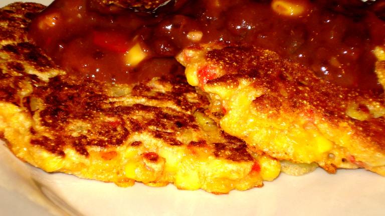 Cheesy Corn Fritters Created by Wish I Could Cook