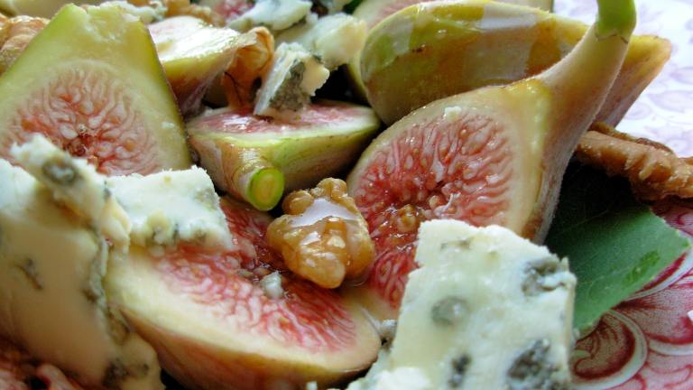Fresh Figs With Stilton and Walnuts in a Honey Drizzle Dressing Created by French Tart