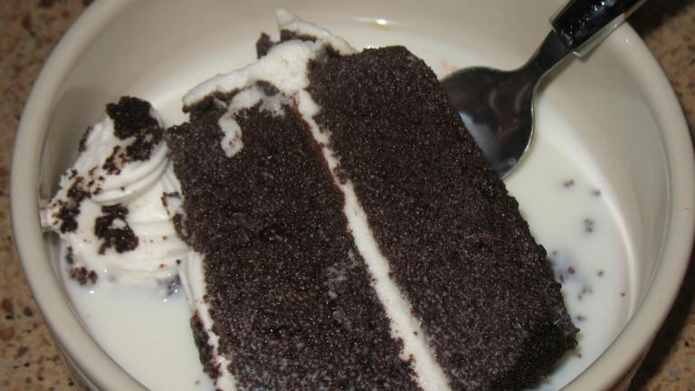 Store Bought Chocolate Cake and Milk Created by AcadiaTwo