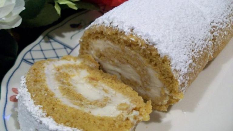 Pumpkin Cake Roll With Cream Cheese Filling created by 2Bleu