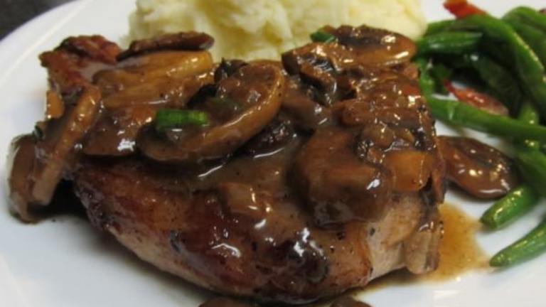 Mushroom Sauce Covered Pork Chops created by K9 Owned