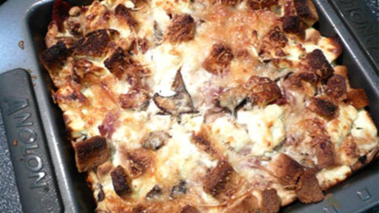 Goat Cheese and Prosciutto Savory Bread Pudding created by Outta Here