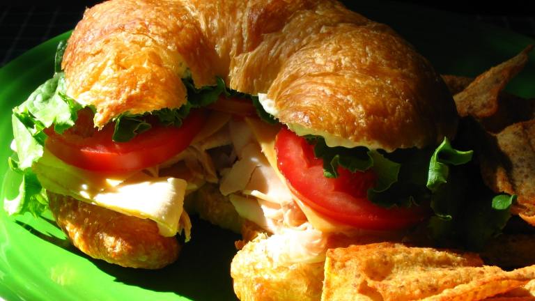 Turkey & Cheese Croissant Sandwich Created by Breezytoo