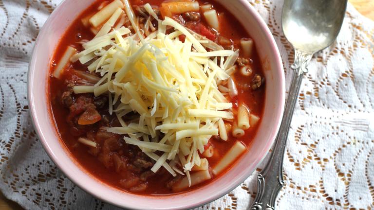 Macaroni Tomato Soup Created by Swirling F.