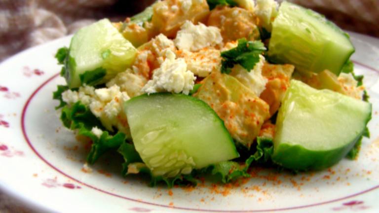 Morocco Meets Greece (Chickpea Cucumber Salad With Feta) Created by Andi Longmeadow Farm