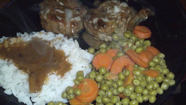 Hamburger Patties Smothered in Gravy Created by Carrie Steptoe