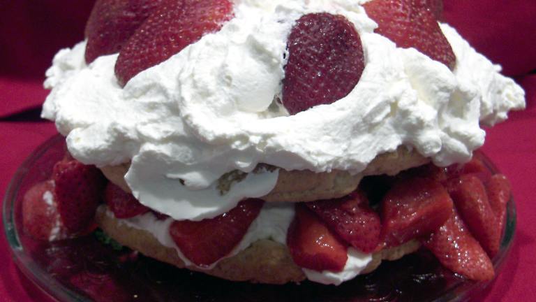 Old Fashioned Strawberry Shortcake with Sweetened Flavoured Whipped Cream created by Derf2440