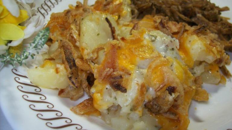 Potato Casserole With Fried Onions Created by Chef shapeweaver 