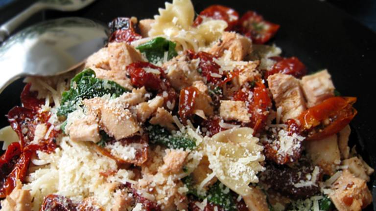 Chicken and Bow Tie Pasta Created by Caroline Cooks