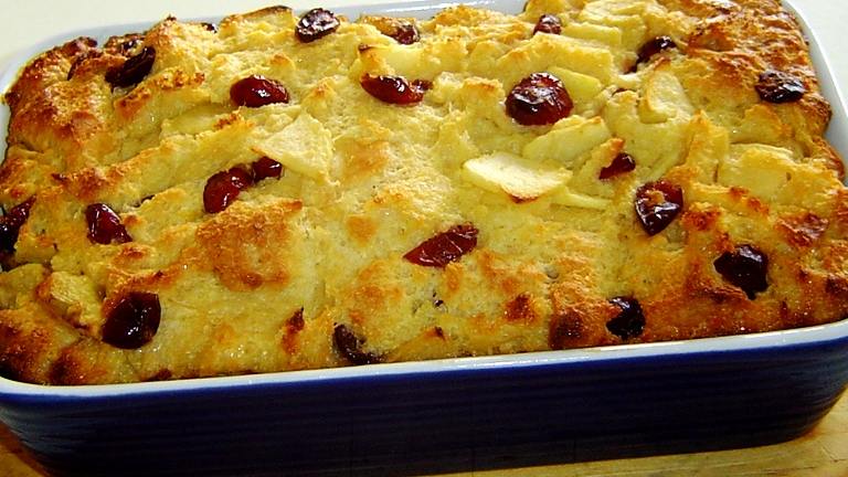 Apple Bread Pudding With Cranberries Created by A Good Thing