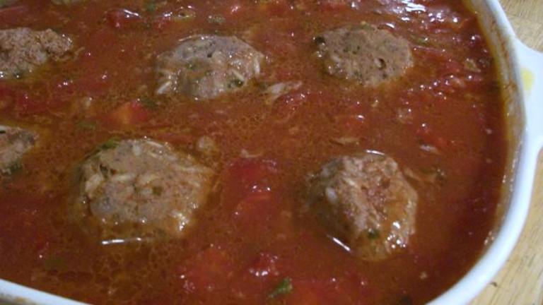 Baked Meatballs in Tomato Sauce Created by 2Bleu