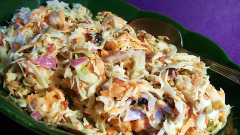 Coleslaw With Raisins and Sunflower Nuts Created by Sharon123