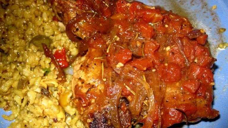 Braised Pork Chops With Tomatoes created by threeovens