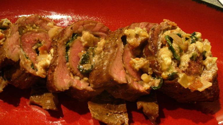 Flank Steak Stuffed With Blue Cheese, Spinach, and Bacon Created by IngridH