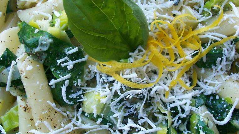 Fusilli With Creamed Leek and Spinach Created by COOKGIRl