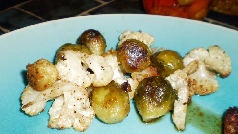 Roasted Brussels Sprouts and Cauliflower Created by breezermom