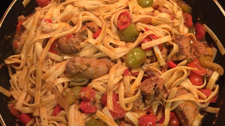 Italian Turkey Sausage and Peppers With Bow Tie Pasta Created by Shanice.Anderson