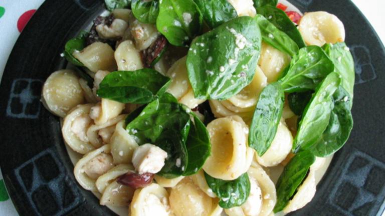 Pasta Salad With Spinach, Olives, and Mozzarella Created by flower7