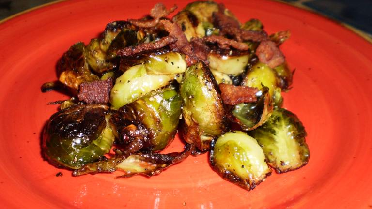 Roasted Brussels Sprouts With Bacon and Shallots Created by breezermom