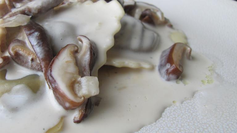 Best Creamy Marsala Wine Sauce over Mushroom Ravioli Created by under12parsecs