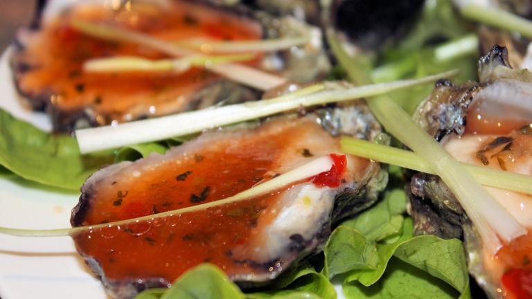 Oysters With Chilli Dressing Created by Jubes