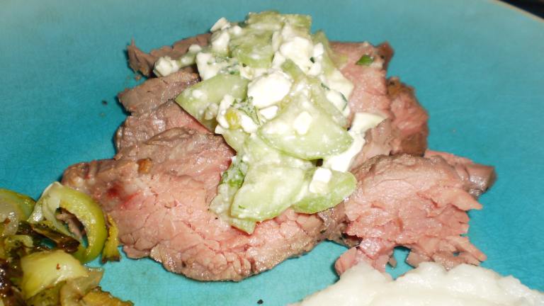 Flank Steak With Cucumber-Pepperoncini Relish Created by breezermom