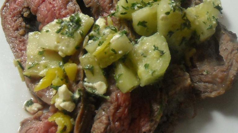 Flank Steak With Cucumber-Pepperoncini Relish created by Northwestgal