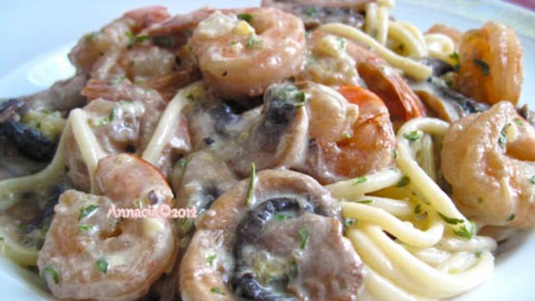 Spaghetti With Shrimp and Mushrooms created by Annacia