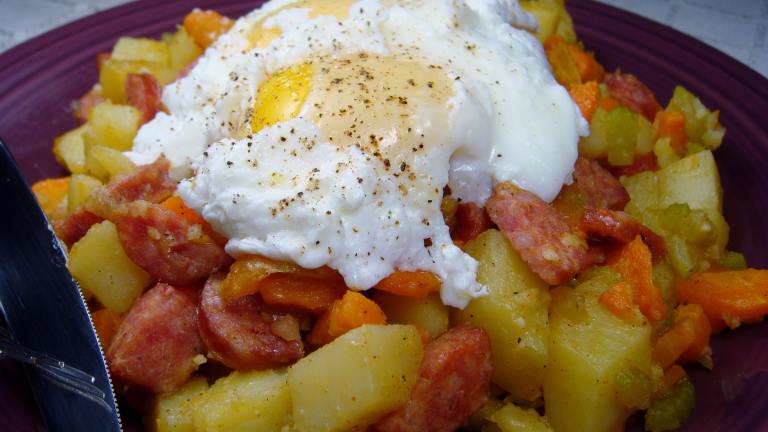 Farmhouse Hash With Poached Eggs Created by Lori Mama
