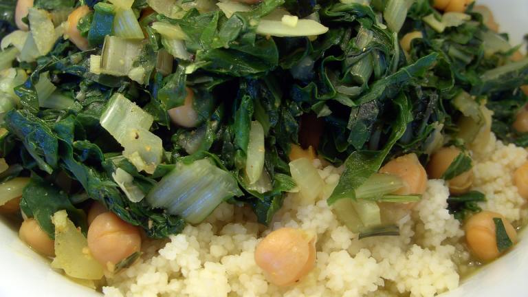 Spinach and Chickpeas With Couscous Created by JustJanS