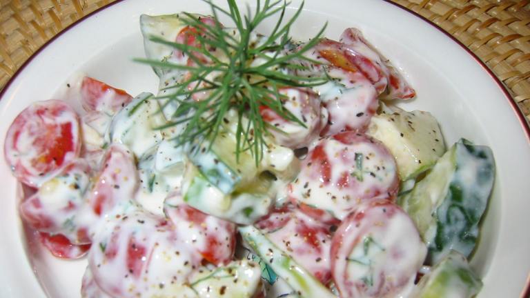 Sarasota's Cucumber Tomato Salad in a Creamy Dill Sauce Created by SarasotaCook