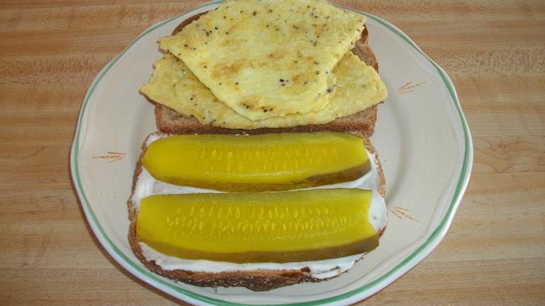 Mothers Scrambled Egg and Dill Pickle Sandwich Created by Cindi M Bauer