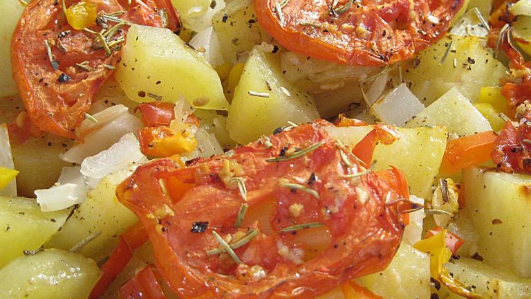 Potato Gratin With Peppers, Onions, and Tomatoes Created by WiGal