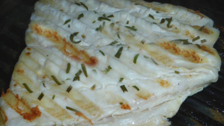 Grilled Halibut Steaks Created by Bergy