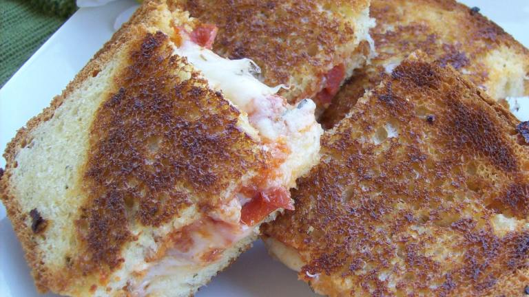 Grilled Pepperoni & Mozzarella Cheese Pizza Sandwich created by Chef shapeweaver