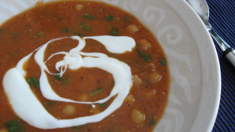 Red Lentil, Chickpea (Garbanzo) & Chili Soup created by stormylee