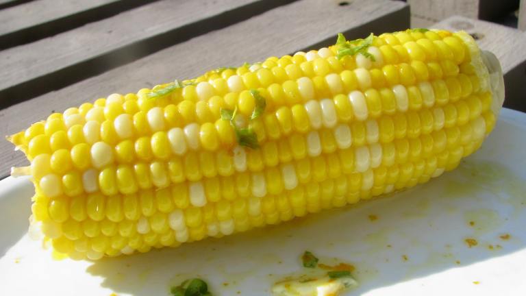 Steamed Corn With Basil Butter