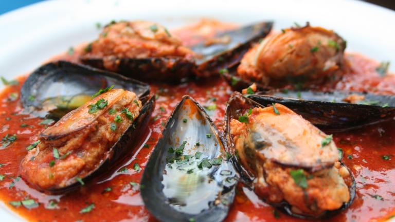 Stuffed Mussels in Spicy Tomato Sauce Created by alfrescoacsi