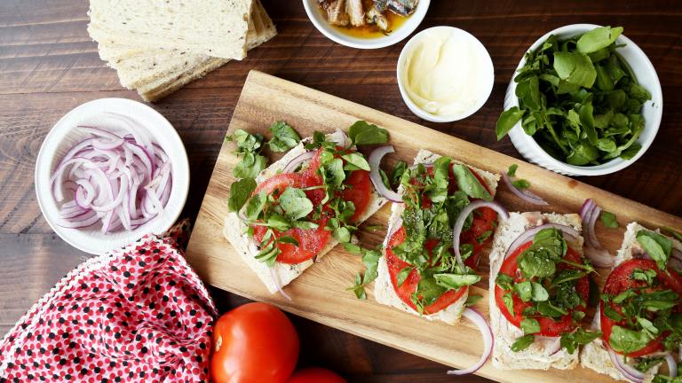 Onion and Herring Sandwich - Smorrebrod created by Jonathan Melendez