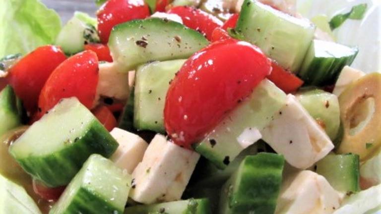 Quick Cucumber, Tomato and Feta Salad Created by Baby Kato