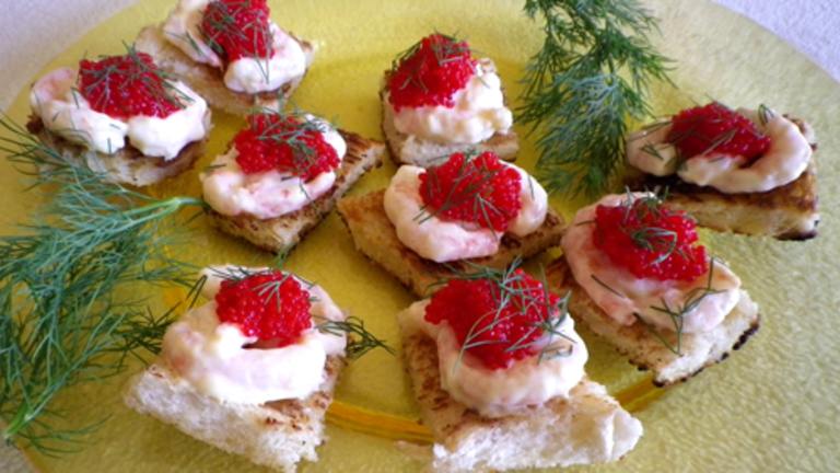 Toast With Shrimp & Roe (Toast Skagen) created by Bergy