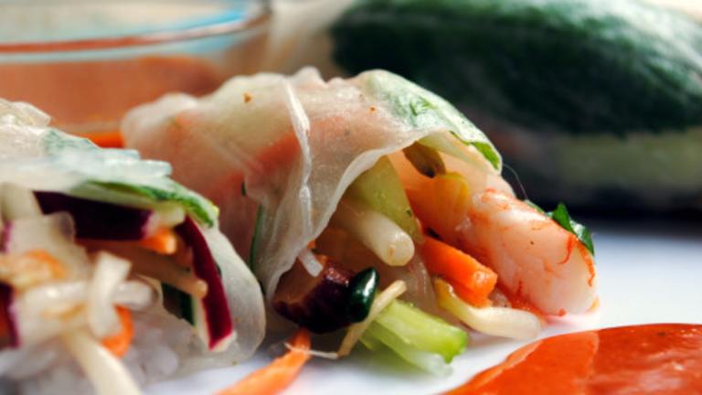 Vietnamese Shrimp Rolls With Sweet Chili Dipping Sauce Created by Andi Longmeadow Farm