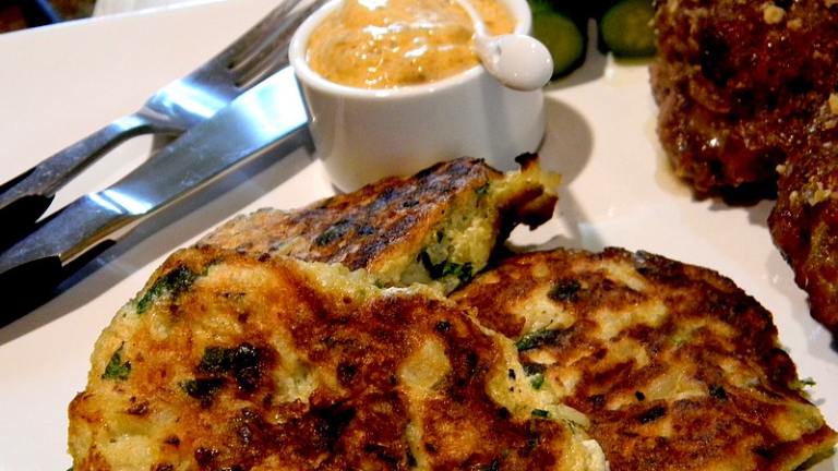Lightly Spiced Cauliflower Fritters With Yoghurt-Chermoula Dip Created by Zurie