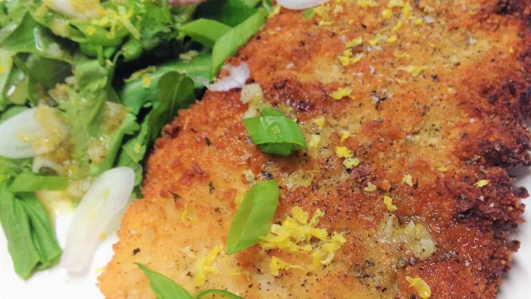 Crisp Chicken Schnitzel With Lemony Spring Herb Salad Created by ForeverMama