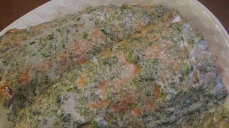 Chive Sauce for Grilled Salmon Created by MomLuvs6