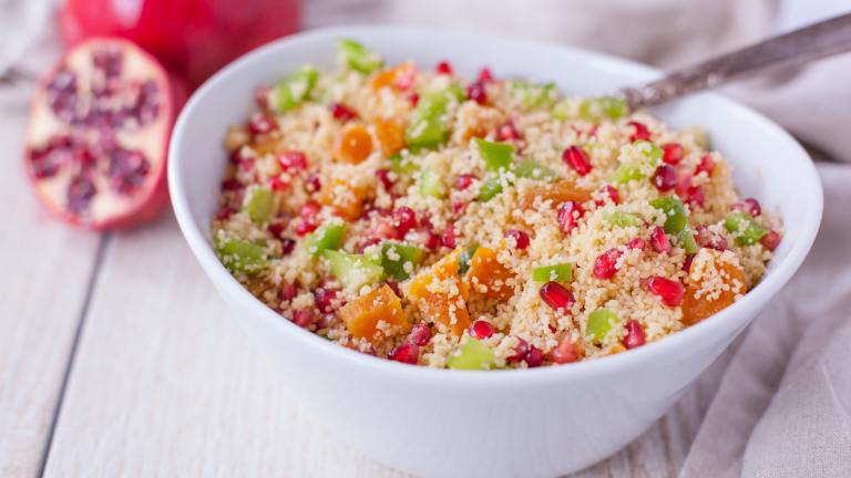 Couscous and Pomegranate Salad Created by DianaEatingRichly