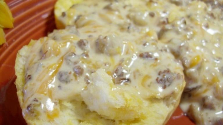 Quick, Easy and Spicy Sausage Gravy over Grits or Biscuits created by Chef shapeweaver 